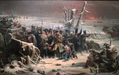 Marschall Ney unterstützt die Nachhut während des Rückzugs aus Moskau, ausgestellt in der Manchester Art Gallery von Adolphe Yvon